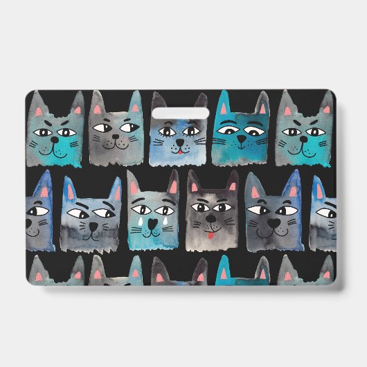 Blauwe katten badge (Voorzijde)