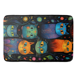 Blauwe katten badmat