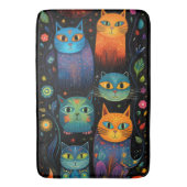 Blauwe katten badmat (Voorkant Verticaal)