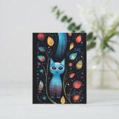 Blauwe katten briefkaart (Staand voorkant)