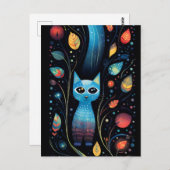 Blauwe katten briefkaart (Voorkant / Achterkant)