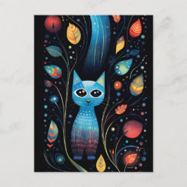 Blauwe katten briefkaart