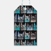 Blauwe katten cadeaulabel (Voorkant)