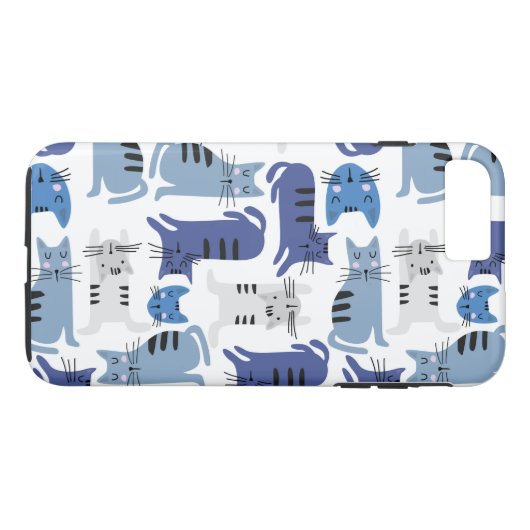 Blauwe katten Case-Mate iPhone case (Achterkant (Horizontaal))