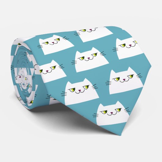 Blauwe Katten Das Grappig Witte Katten Patroon Sch (Opgerold)
