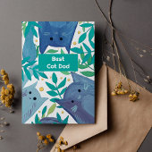 Blauwe katten en filialen Beste kattenvader Holida Feestdagenkaart