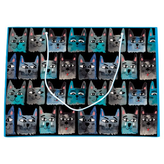 Blauwe katten groot cadeauzakje (Voorkant)