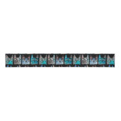 Blauwe katten grosgrain lint (Voorkant)