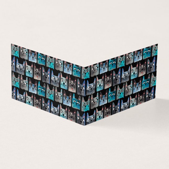 Blauwe katten kaart (Buitenkant)