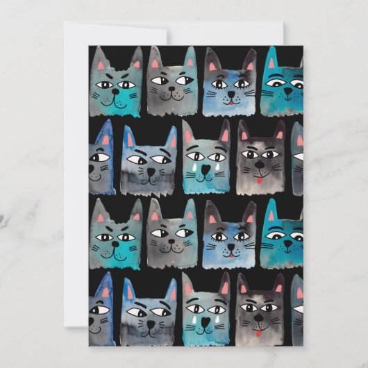 Blauwe katten kaart (Voorkant)