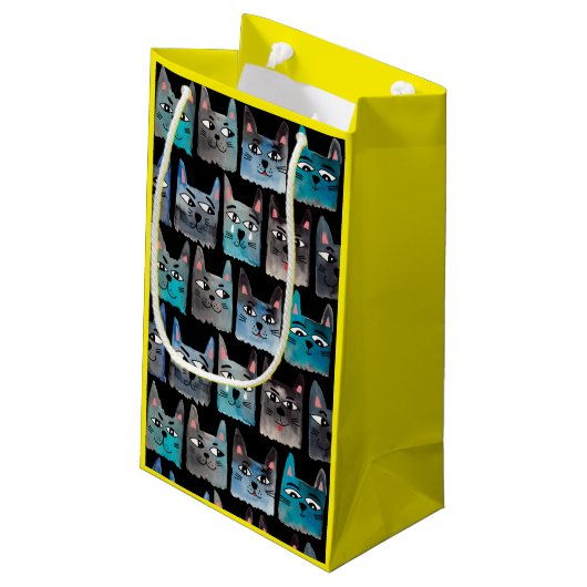 Blauwe katten klein cadeauzakje (Achterkant Gekanteld)