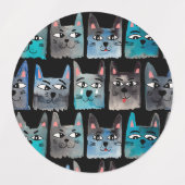 Blauwe katten labels (Design 2)