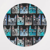 Blauwe katten labels (Design 1)