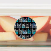 Blauwe katten labels (Aangebracht)