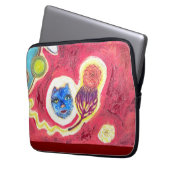 blauwe katten laptop sleeve (Voorkant Links)