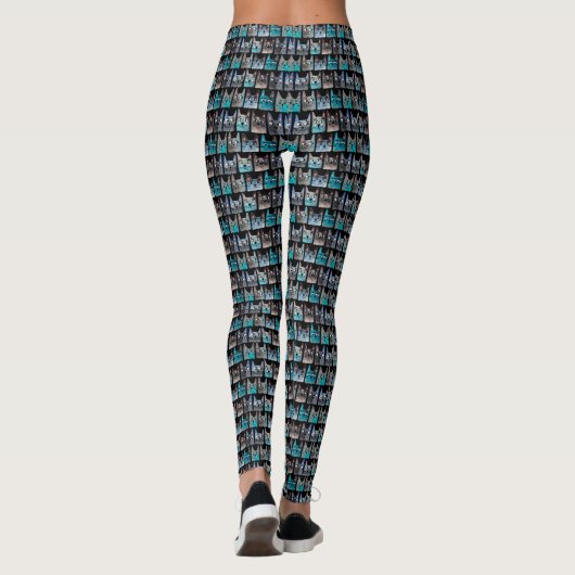 Blauwe katten leggings (Achterkant)