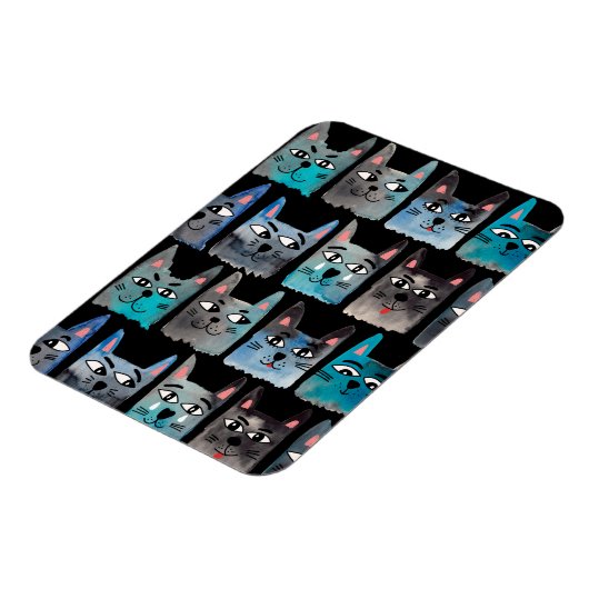 Blauwe katten magneet (Linkerzijde)