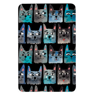 Blauwe katten magneet