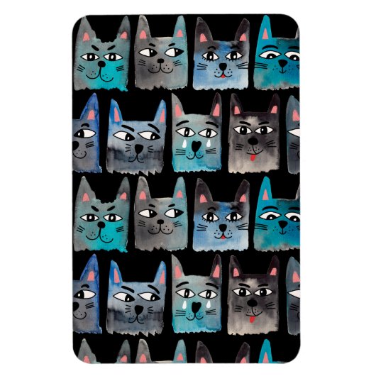 Blauwe katten magneet (Verticaal)