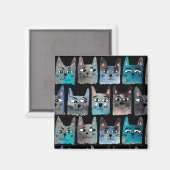 Blauwe katten magneet (Voorkant / Achterkant)