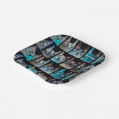 Blauwe katten papieren bordje (Gebogen)