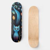 Blauwe katten persoonlijk skateboard (Voorkant)