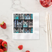 Blauwe katten servet (Insitu)