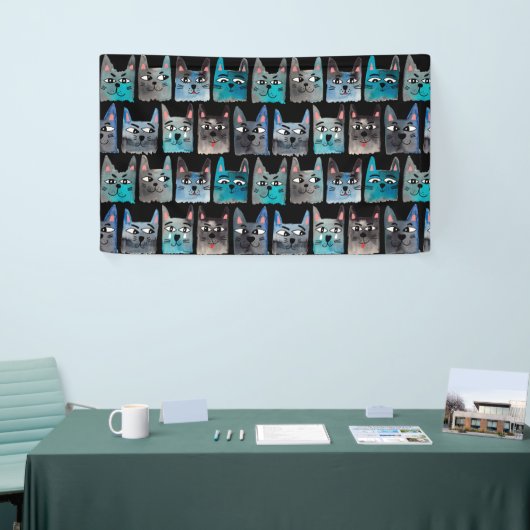 Blauwe katten spandoek (Beurs)