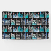 Blauwe katten spandoek (Horizontaal)