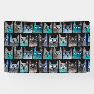 Blauwe katten spandoek