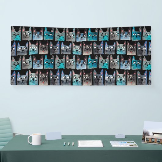 Blauwe katten spandoek (Beurs)