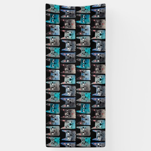 Blauwe katten spandoek (Verticaal)