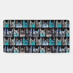 Blauwe katten spandoek