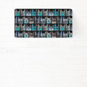 Blauwe katten spandoek (Insitu)