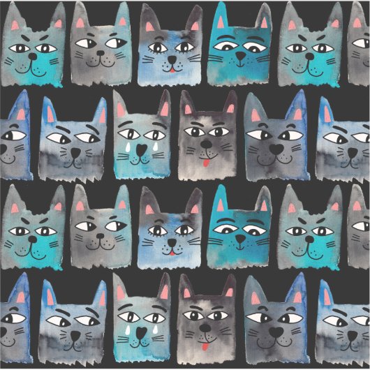 Blauwe katten sticker (Voorkant)