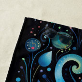 Blauwe katten strandlaken (In situ)