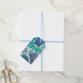 Blauwe katten & takken Beste kattenvader Cadeaulabel (Met Touw)