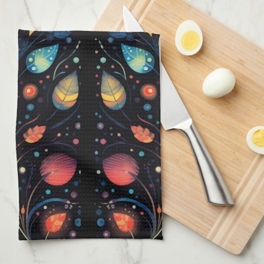 Blauwe katten theedoek (Quarter Fold)