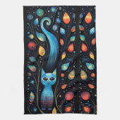 Blauwe katten theedoek (Verticaal)