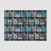 Blauwe katten tissuepapier (Voorkant)