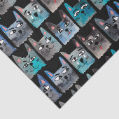 Blauwe katten tissuepapier (Detail)