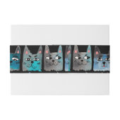 Blauwe katten uitnodigingen wikkel (Achterkant Voorbeeld)