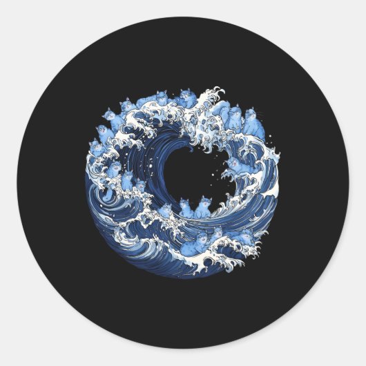 Blauwe katten voor Kamala Ronde Sticker (Voorkant)