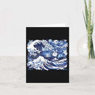 Blauwe katten zwaaien voor Kamala Funny Cat Lady Kaart