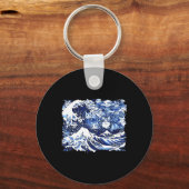 Blauwe katten zwaaien voor Kamala Funny Cat Lady Sleutelhanger (Voorkant)