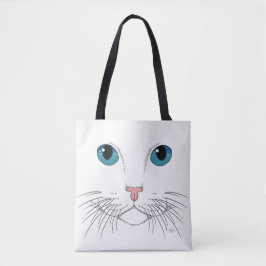 Blauwe kattenkat Canvas tas