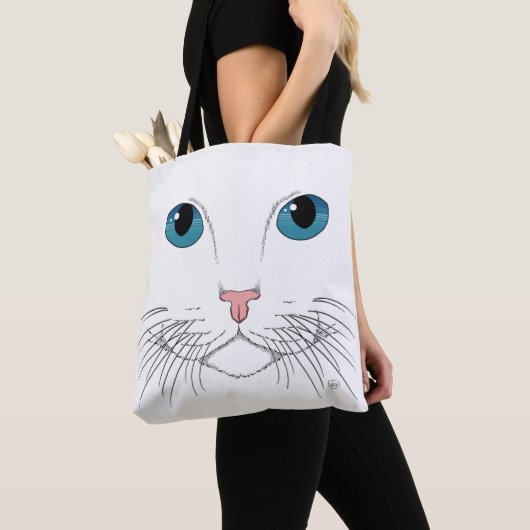 Blauwe kattenkat Canvas tas (Dichtbij)