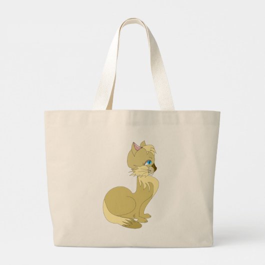 Blauwe kattenkat Canvas tas (Achterkant)
