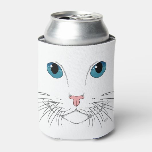 Blauwe kattenkat Koelbox Blikjeskoeler (Blikje Voorkant)