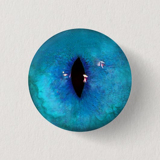 Blauwe Kattenoog Ronde Button 3,2 Cm (Voorkant)